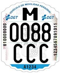 Placa de matrícula de patinete eléctrico